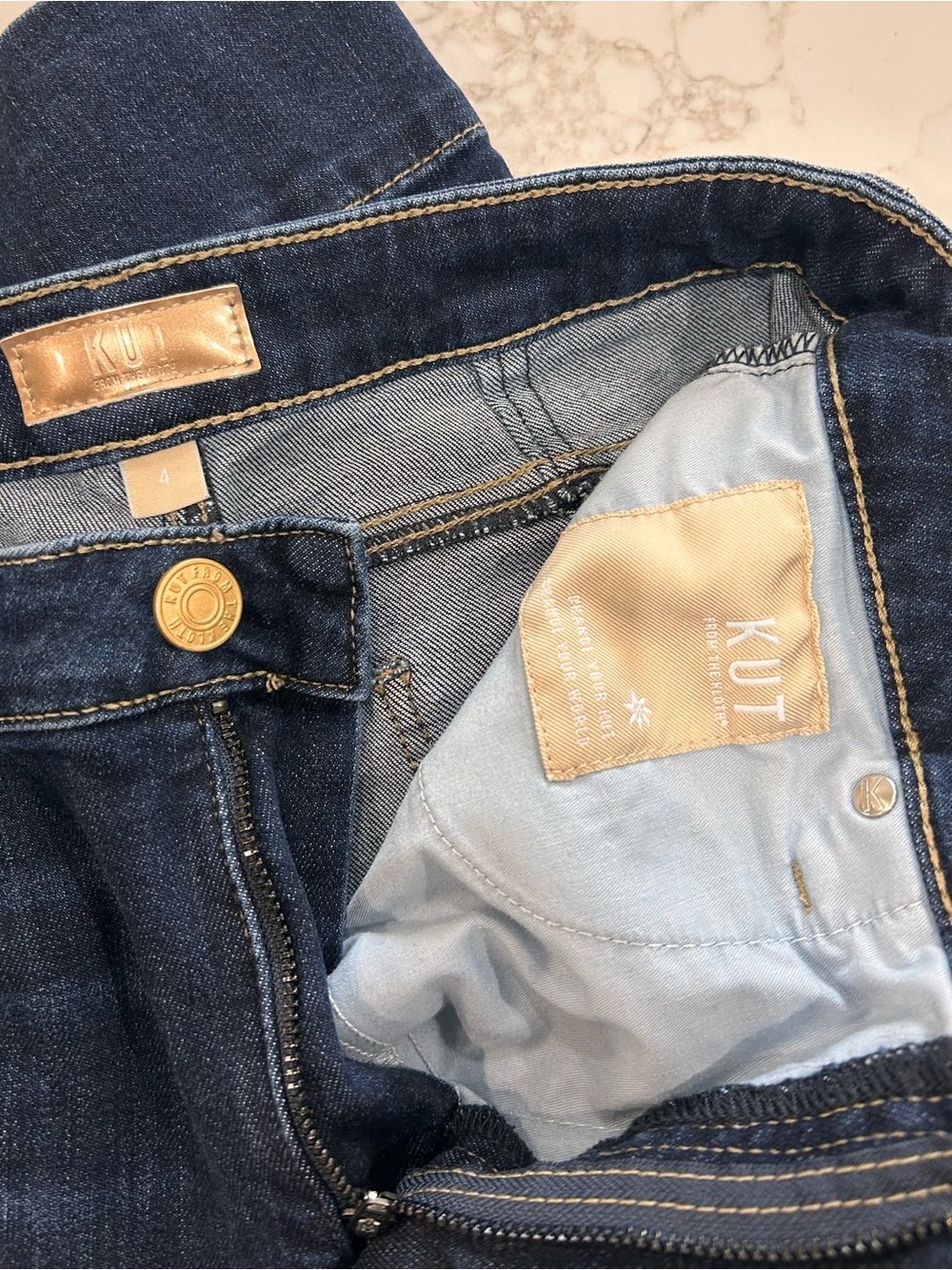 KUT From The Kloth - Maya Fab Ab Wide Leg Jeans (Dark Wash Size 4) - Picture 7 of 8